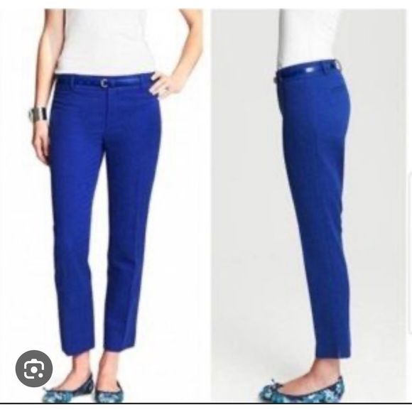 Banana Republic NWT Martin Fit Capri Pants Cobalt Blue, Size 8P, MSRP $60 - Picture 1 of 9